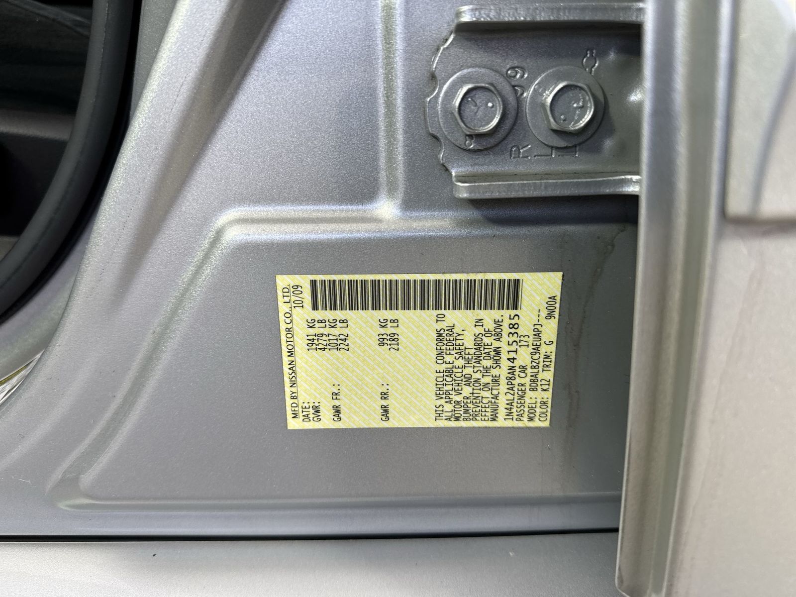 2010 Nissan Altima 2.5 S Image 30 of 34