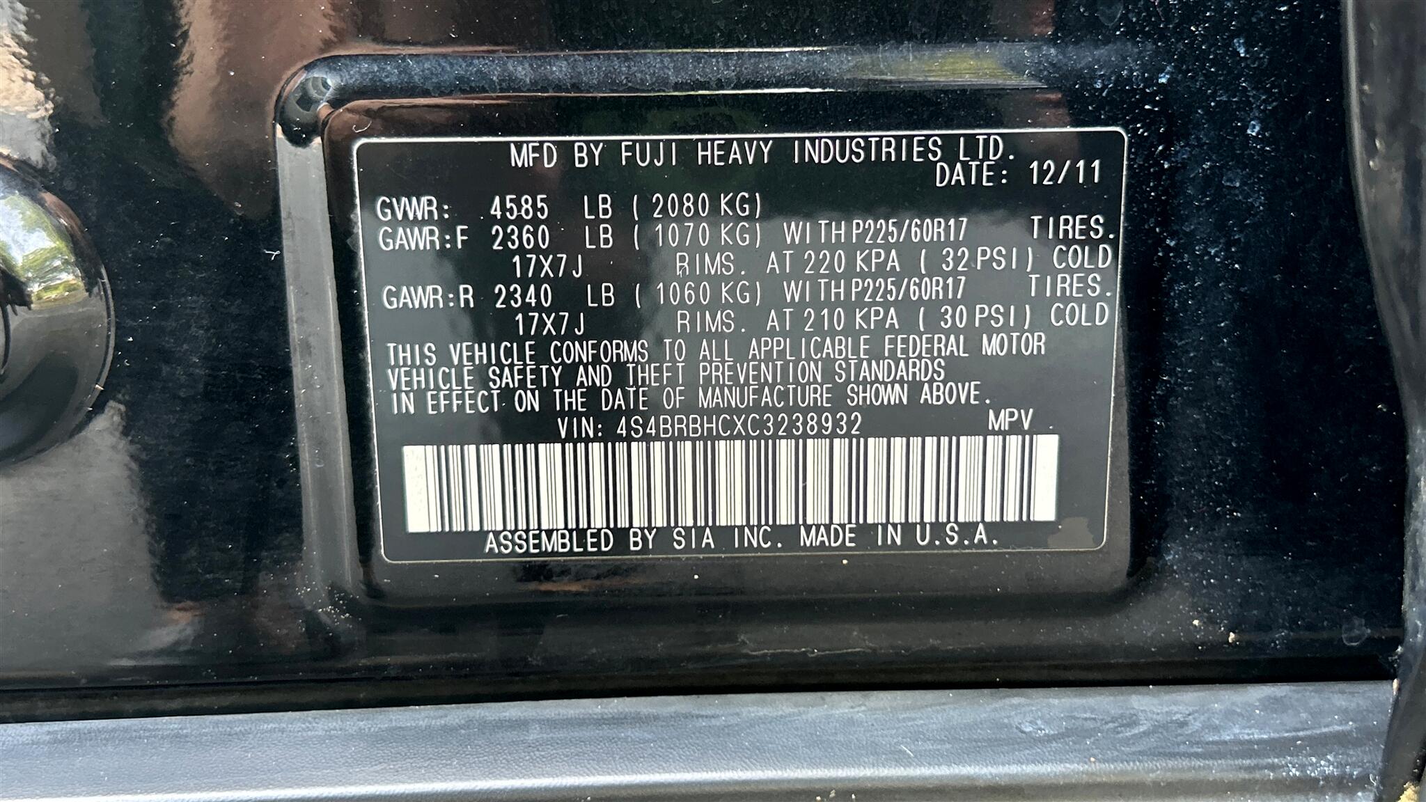 2012 Subaru Outback 2.5i Premium Image 43 of 55