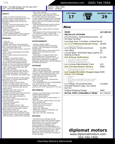 2014 Chevrolet Corvette Stingray Z51 3LT Image 33 of 48