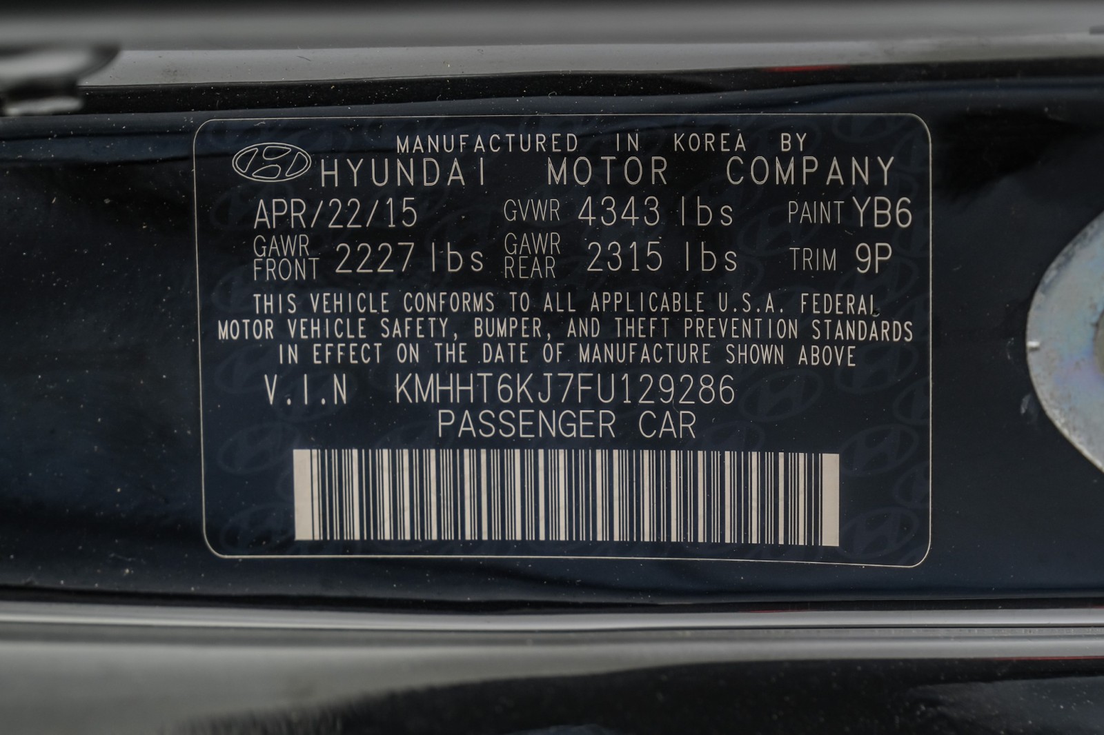 2015 Hyundai Genesis 3.8 Base Image 50 of 68
