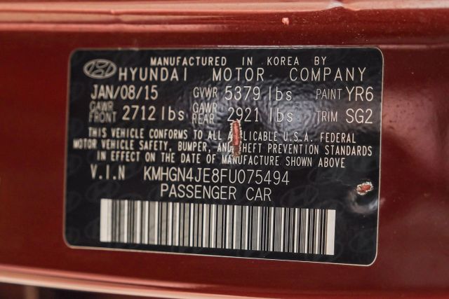 2015 Hyundai Genesis 3.8L Image 53 of 53
