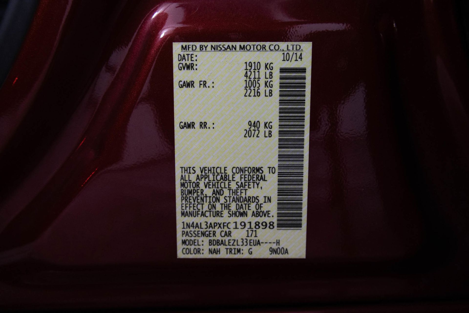 2015 Nissan Altima 2.5 S Image 33 of 39