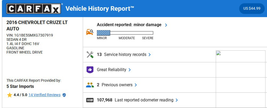 2016 Chevrolet Cruze LT Image 5 of 6
