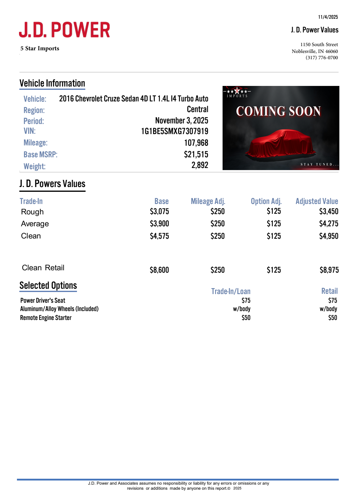 2016 Chevrolet Cruze LT Image 3 of 6