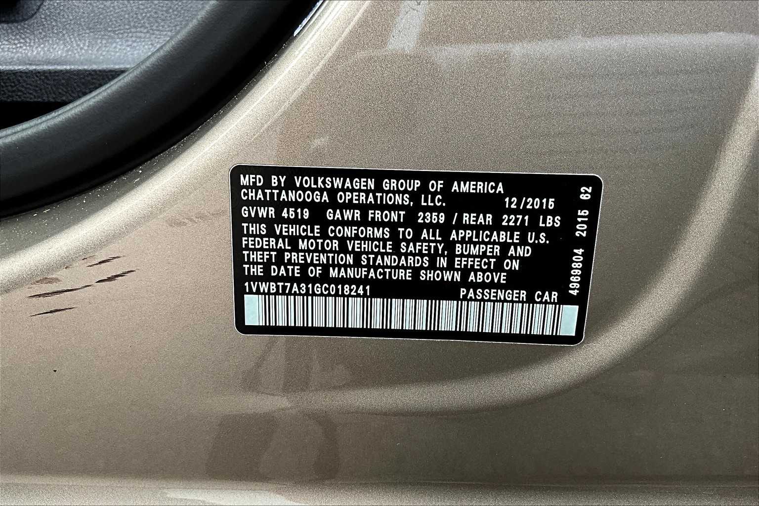 2016 Volkswagen Passat 1.8T SE Image 26 of 36