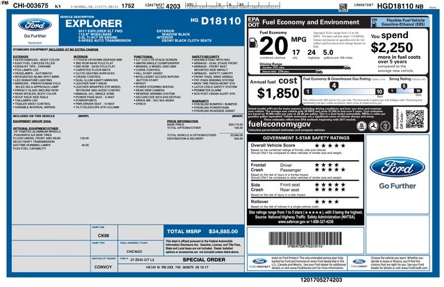 2017 Ford Explorer XLT Image 34 of 38