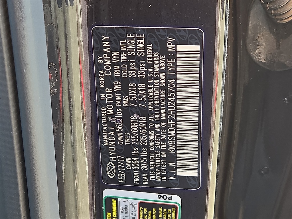 2017 Hyundai Santa Fe SE Image 26 of 30