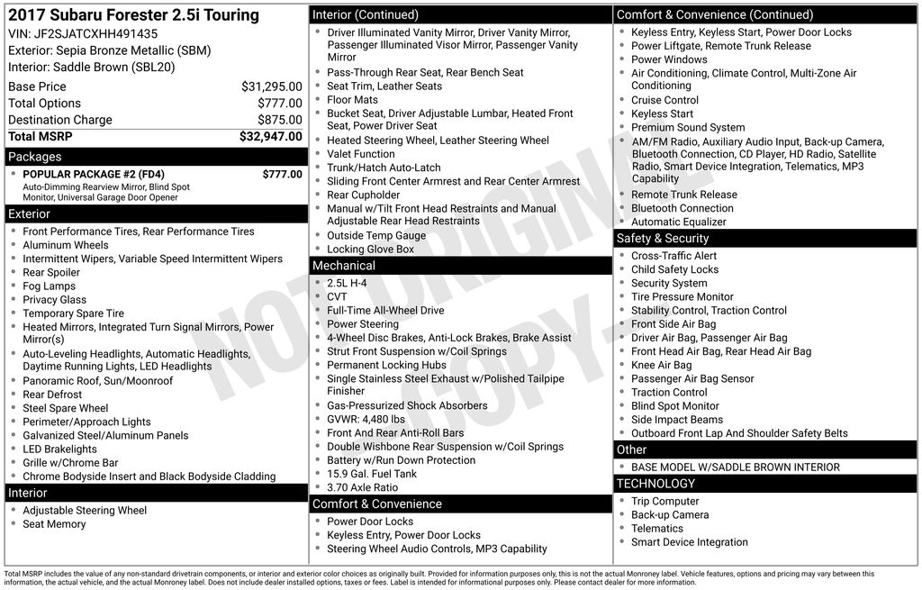 2017 Subaru Forester Touring Image 27 of 30