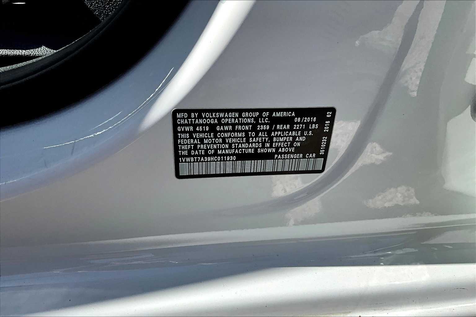 2017 Volkswagen Passat 1.8T SE Image 27 of 31
