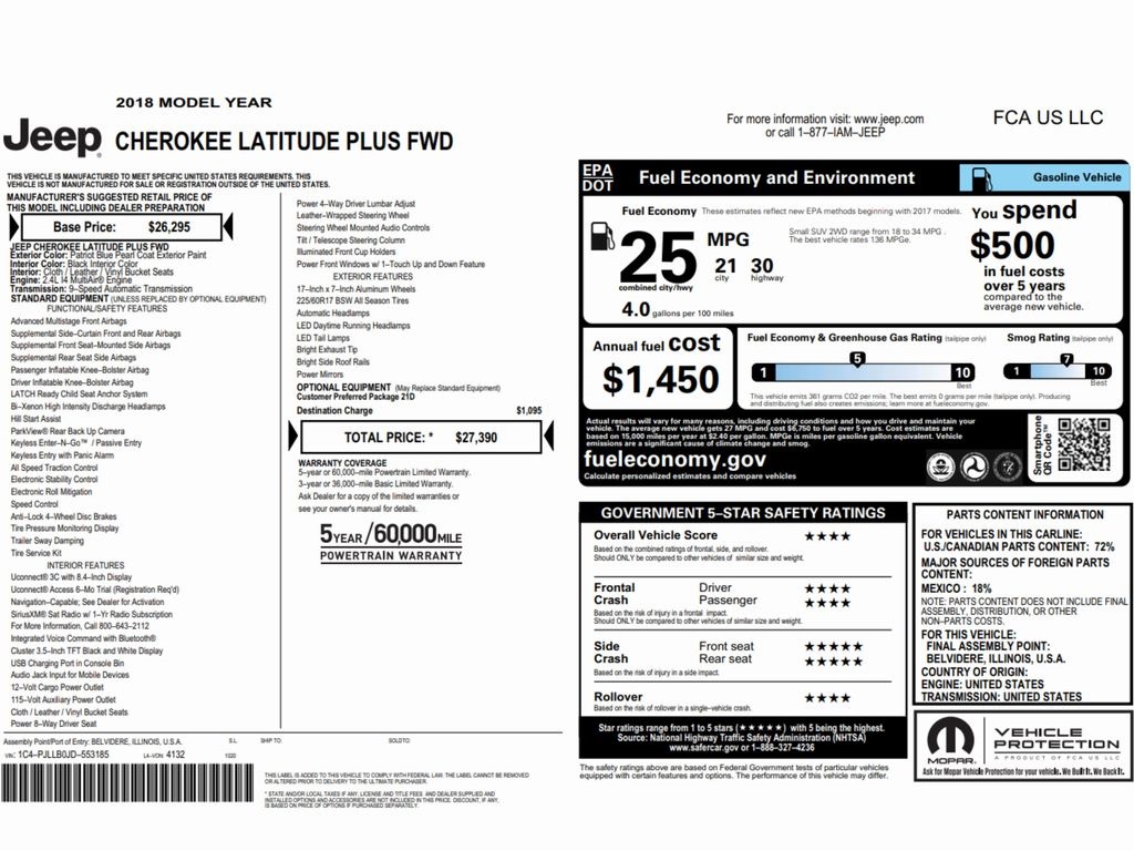 2018 Jeep Cherokee Latitude Plus Image 50 of 53