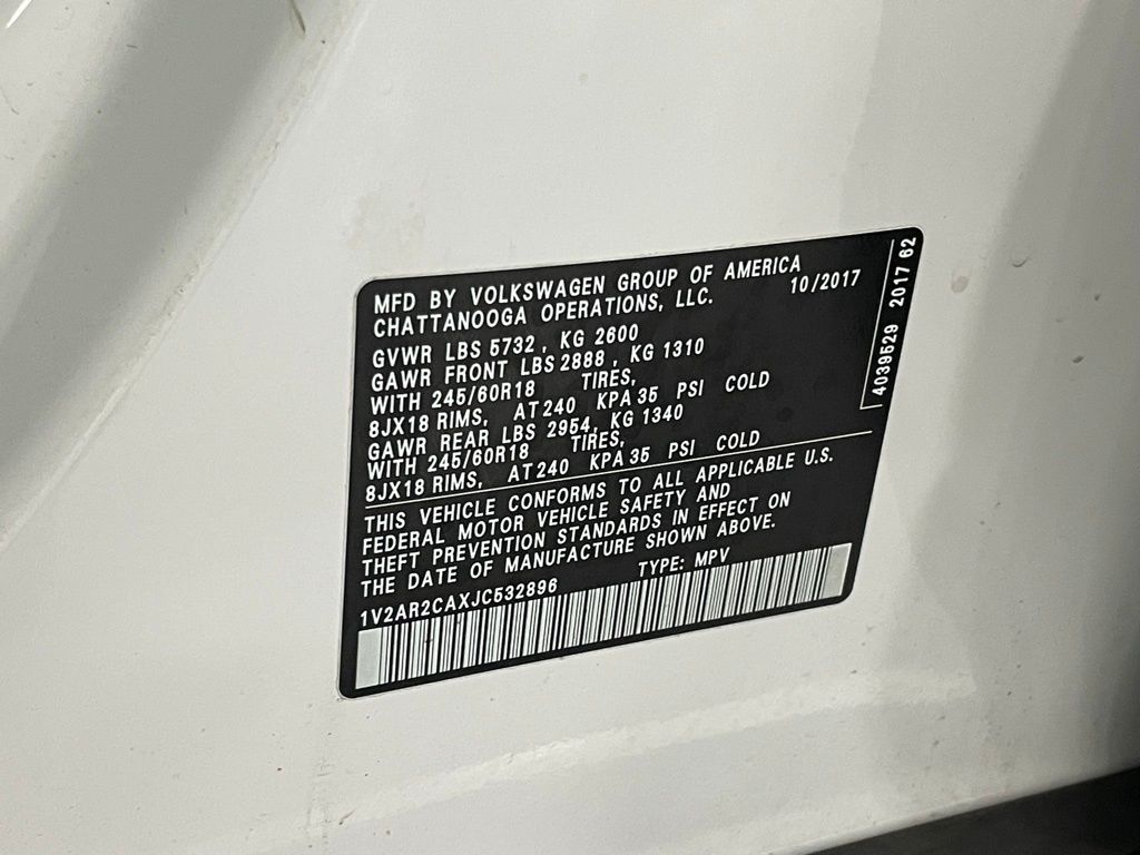 2018 Volkswagen Atlas 3.6L V6 S Image 26 of 27