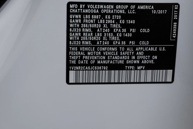 2018 Volkswagen Atlas 3.6L V6 SEL Premium Image 20 of 26