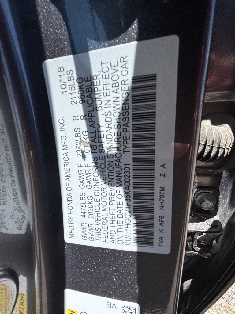 2019 Honda Accord Sport 1.5T Image 11 of 13
