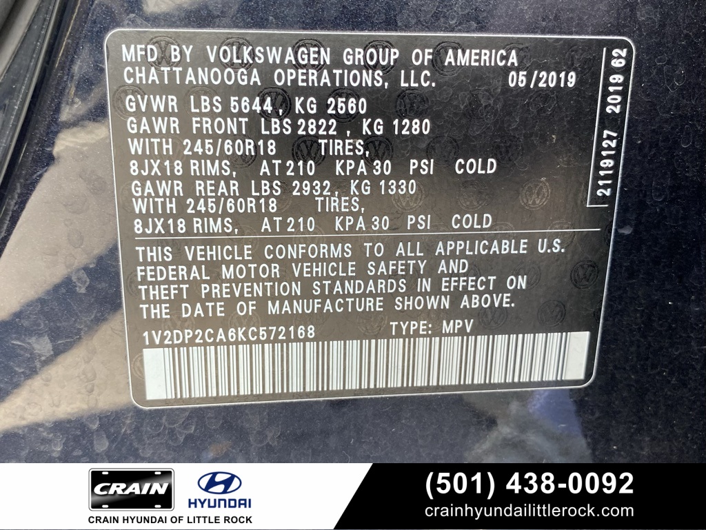 2019 Volkswagen Atlas 2.0T SE Image 26 of 39