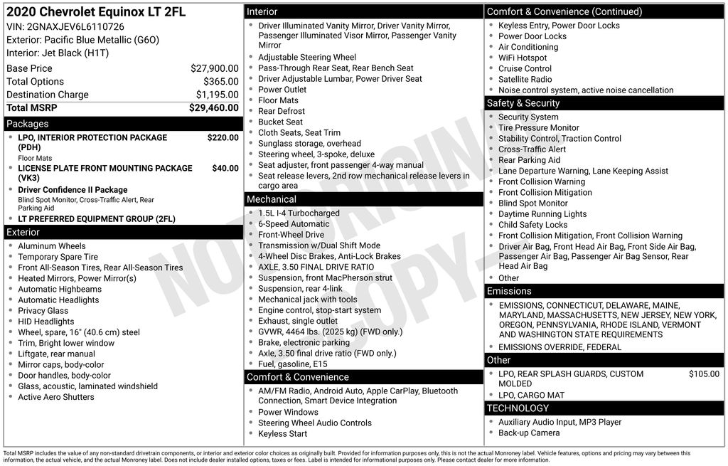 2020 Chevrolet Equinox LT Image 21 of 22