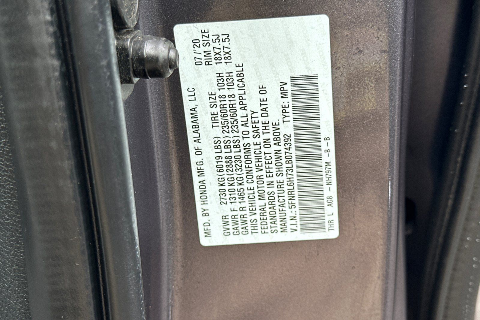 2020 Honda Odyssey EX-L Image 25 of 30