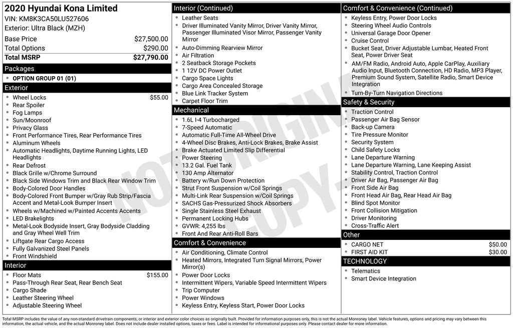 2020 Hyundai Kona Limited Image 55 of 67