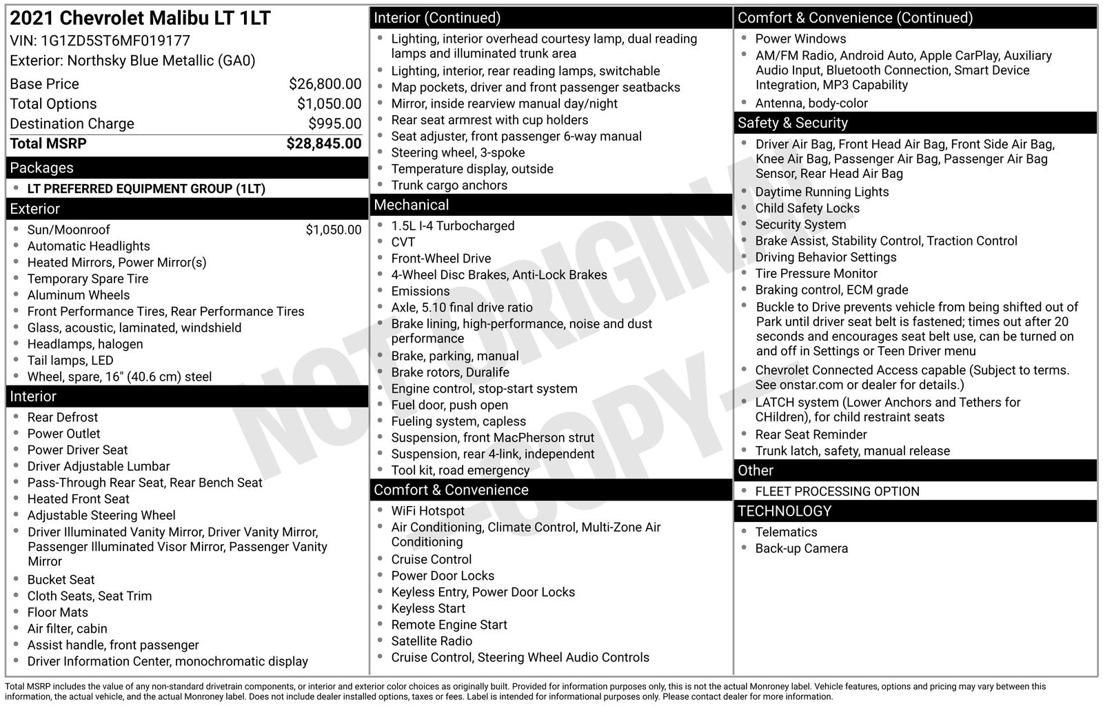 2021 Chevrolet Malibu LT Image 33 of 40