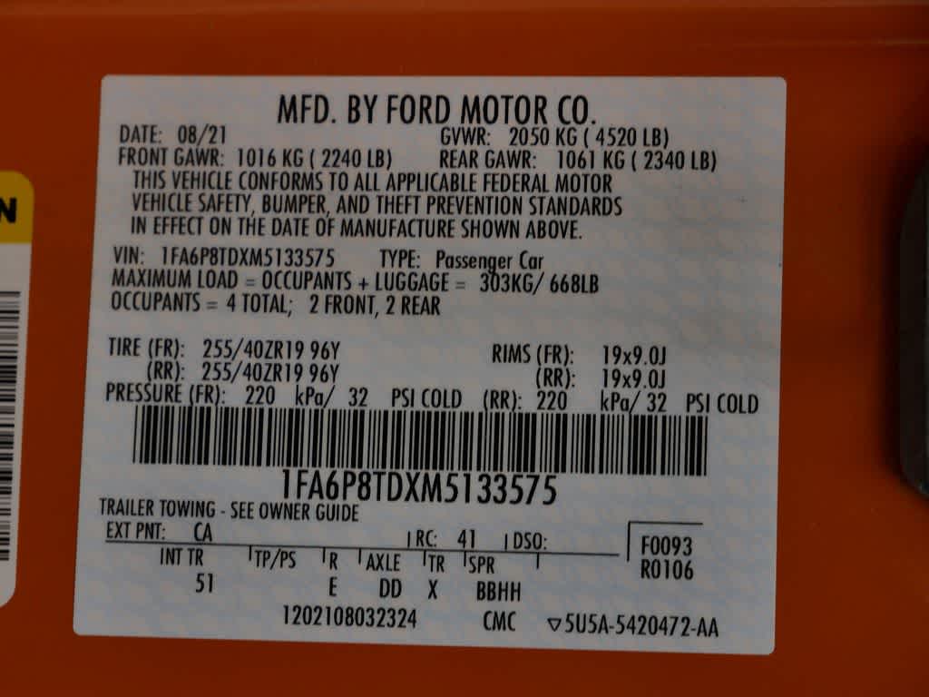 2021 Ford Mustang EcoBoost Premium Image 36 of 66