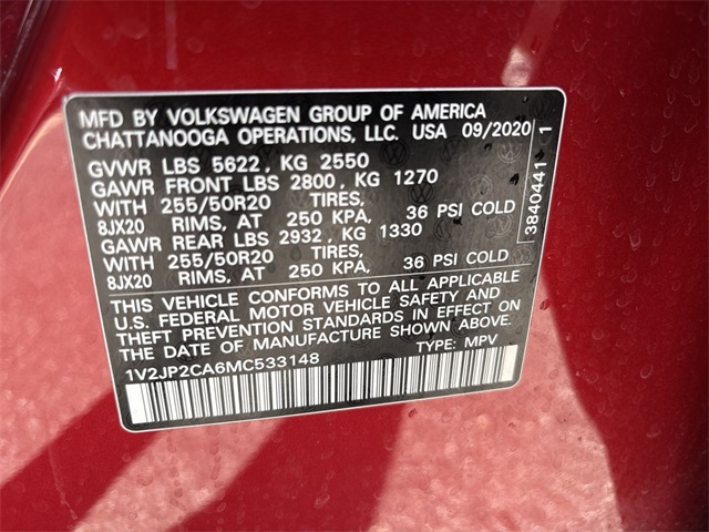 2021 Volkswagen Atlas 2.0T SE Technology Image 31 of 34
