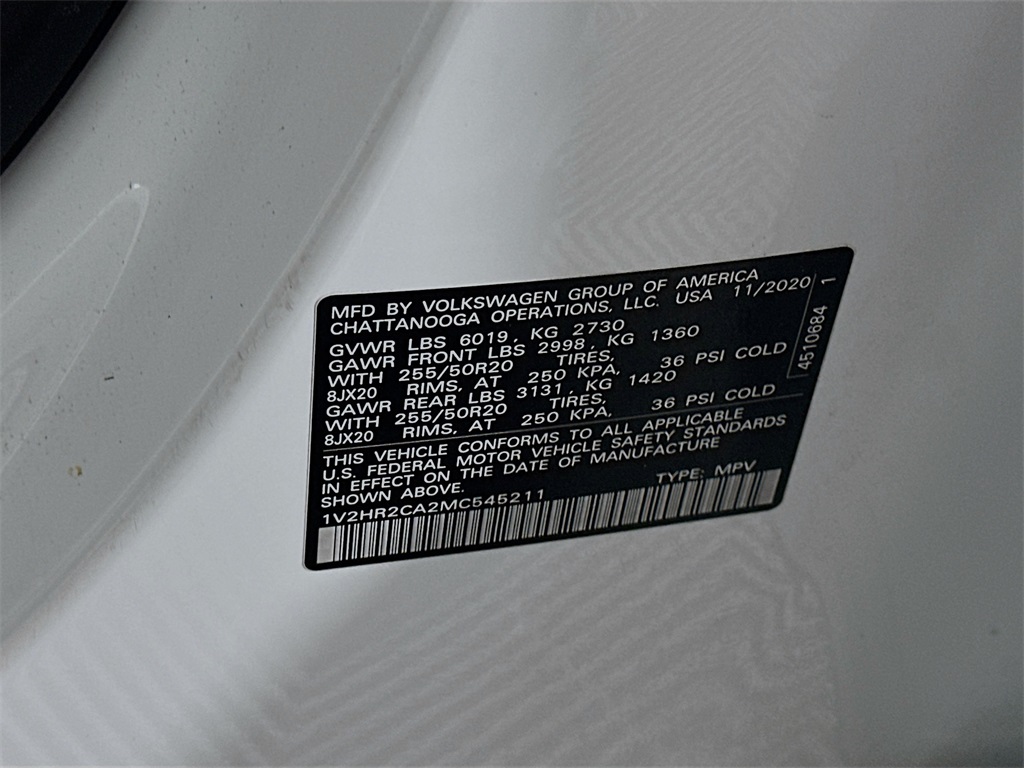 2021 Volkswagen Atlas 3.6L V6 SE Technology Image 30 of 35