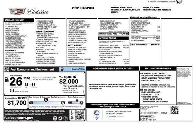 2022 Cadillac CT4 Sport Image 25 of 37