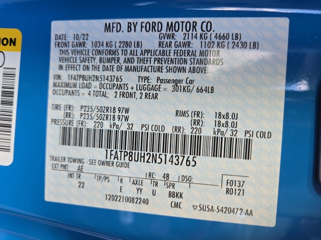 2022 Ford Mustang EcoBoost Image 24 of 28