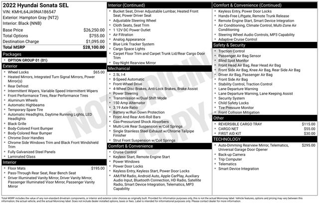 2022 Hyundai Sonata SEL Image 19 of 32