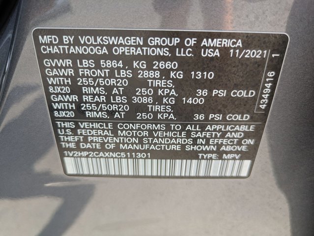 2022 Volkswagen Atlas 2.0T SE Technology Image 24 of 28
