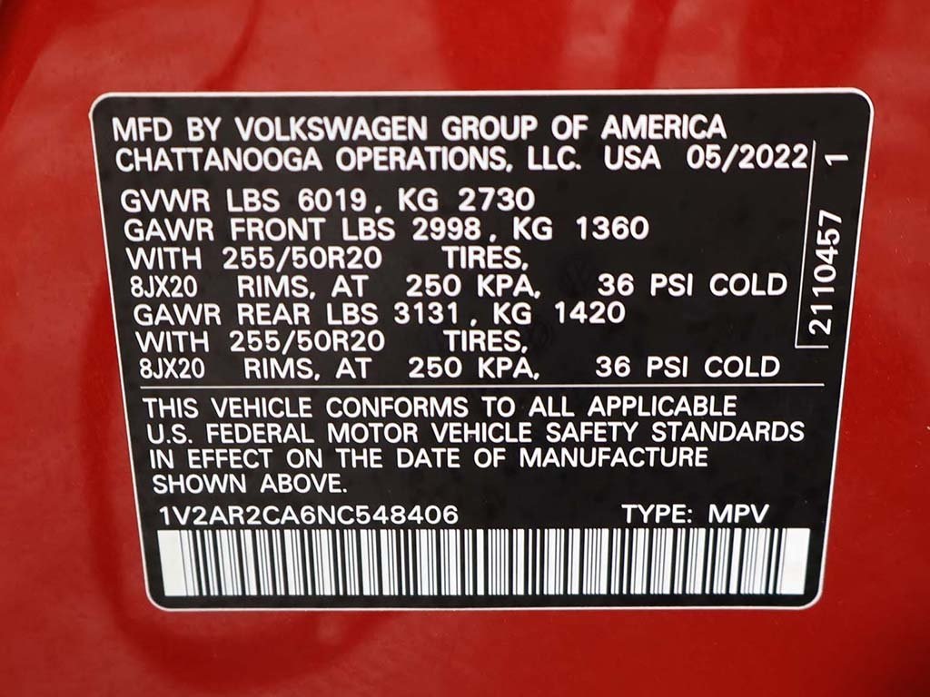 2022 Volkswagen Atlas 3.6L V6 SEL R-Line Image 51 of 68