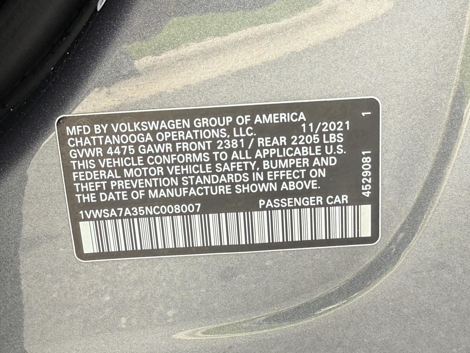 2022 Volkswagen Passat 2.0T SE Image 29 of 38