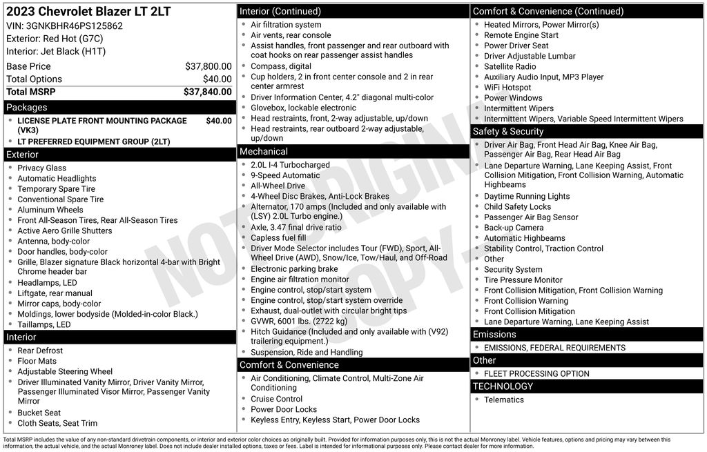 2023 Chevrolet Blazer LT Image 57 of 65