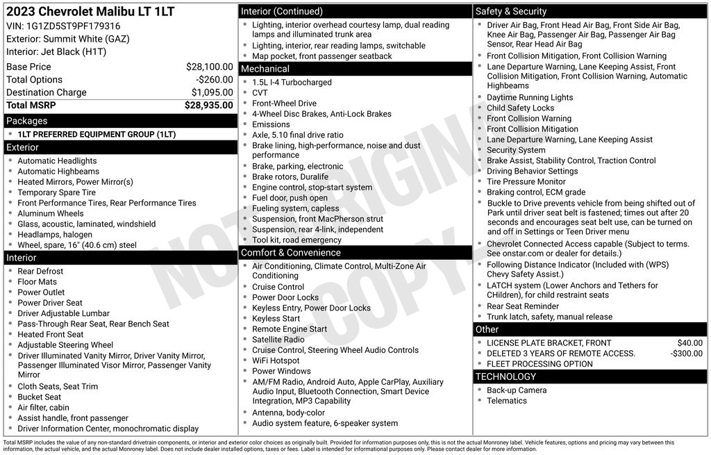 2023 Chevrolet Malibu LT Image 37 of 48