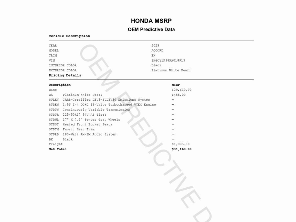 2023 Honda Accord EX Image 46 of 51