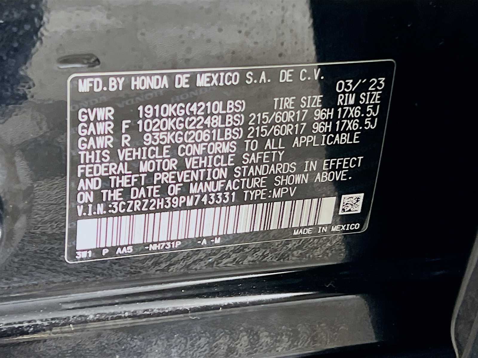 2023 Honda HR-V LX Image 24 of 30
