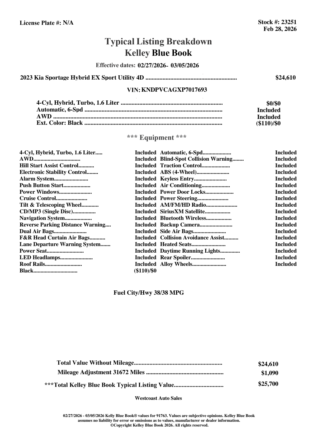 2023 Kia Sportage Hybrid EX Image 27 of 37