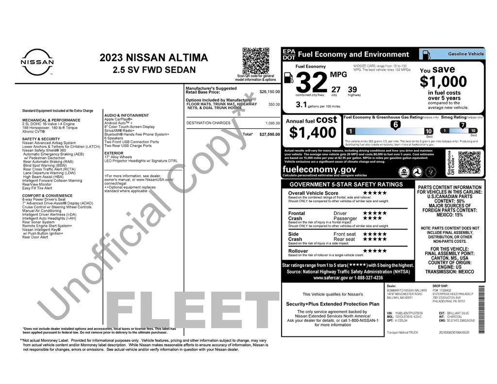 2023 Nissan Altima 2.5 SV Image 27 of 35