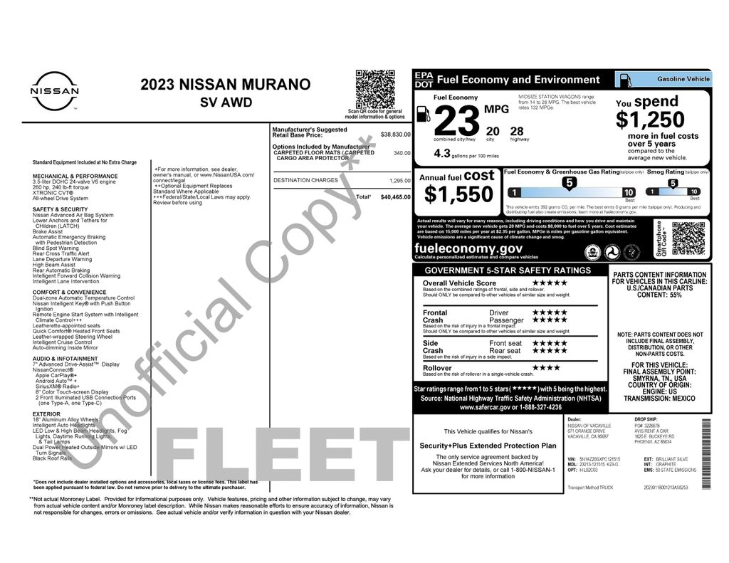 2023 Nissan Murano SV Image 56 of 63