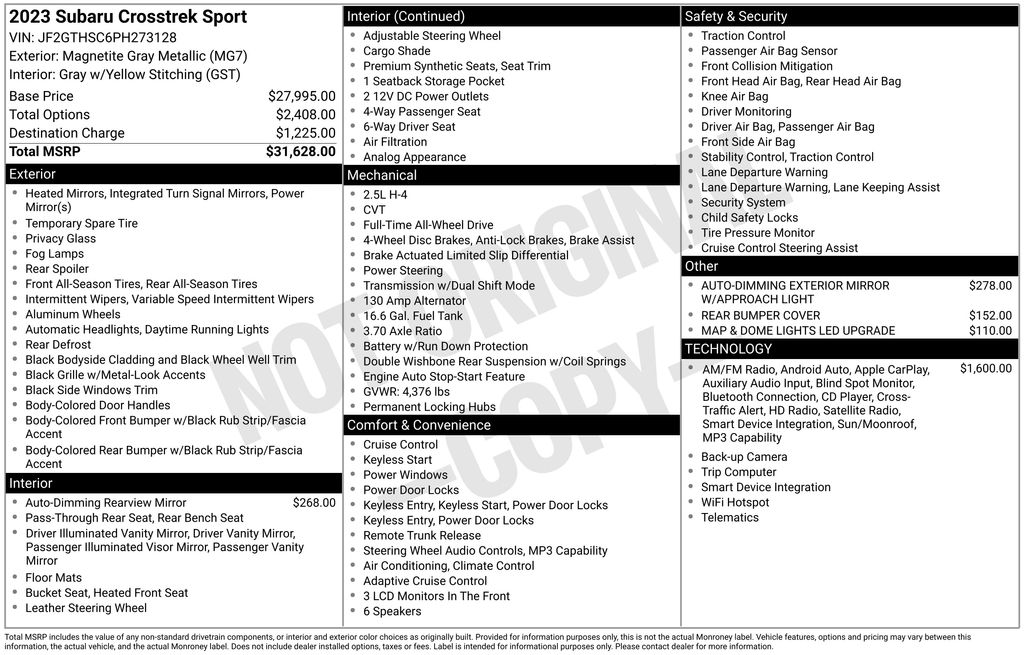 2023 Subaru Crosstrek Sport Image 55 of 65