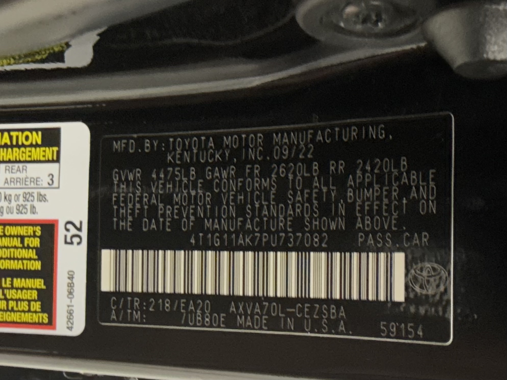 2023 Toyota Camry SE Image 49 of 52