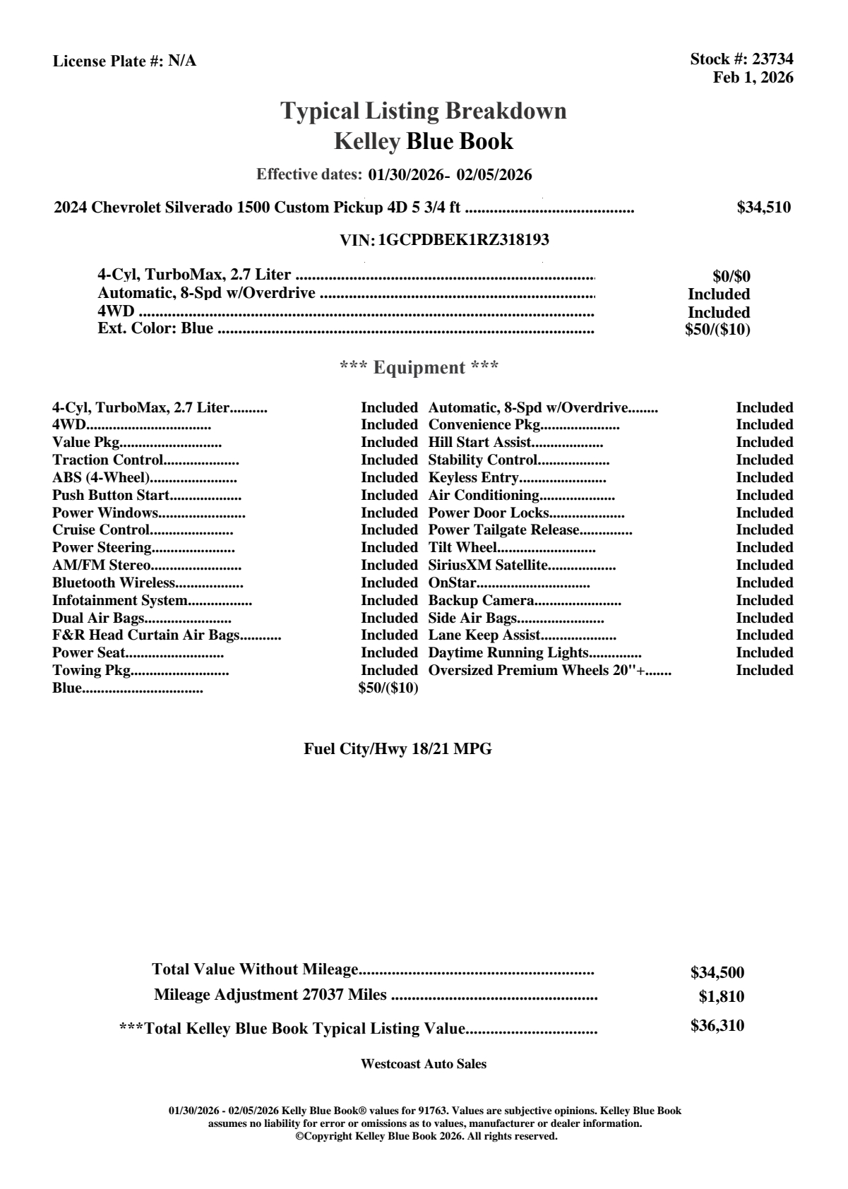 2024 Chevrolet Silverado 1500 Custom Image 29 of 38