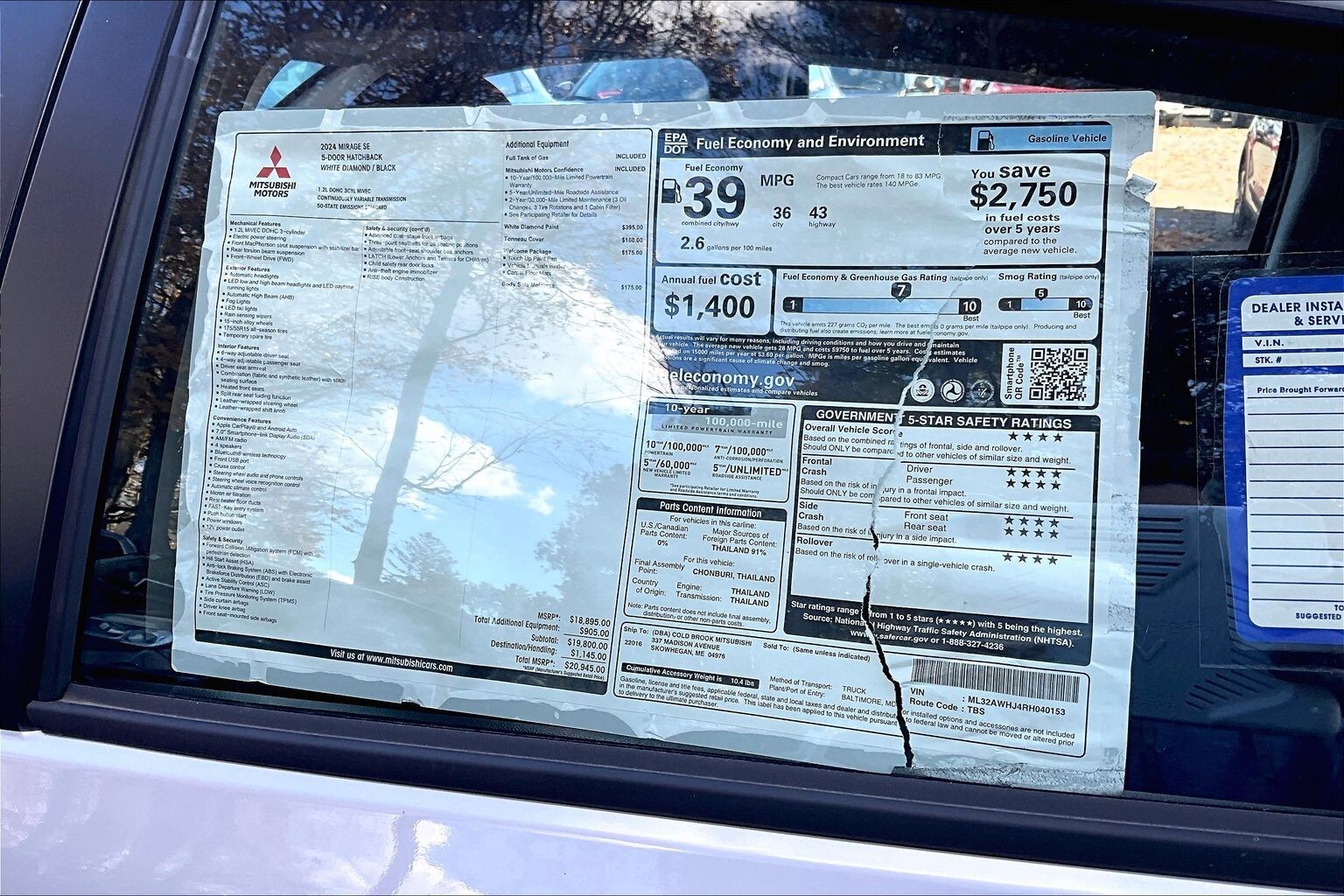 2024 Mitsubishi Mirage Image 13 of 14