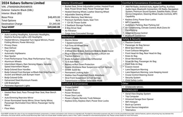 2024 Subaru Solterra Limited Image 24 of 30