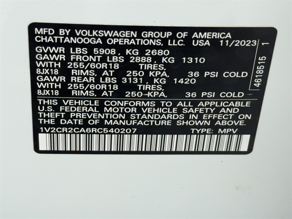 2024 Volkswagen Atlas 2.0T Peak Edition SE w/Technology Image 56 of 60