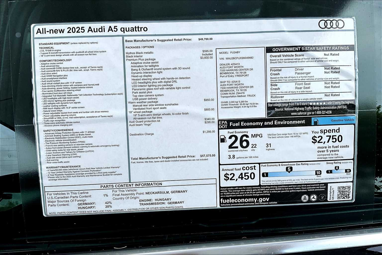 2025 Audi A5 Premium Plus Image 17 of 19