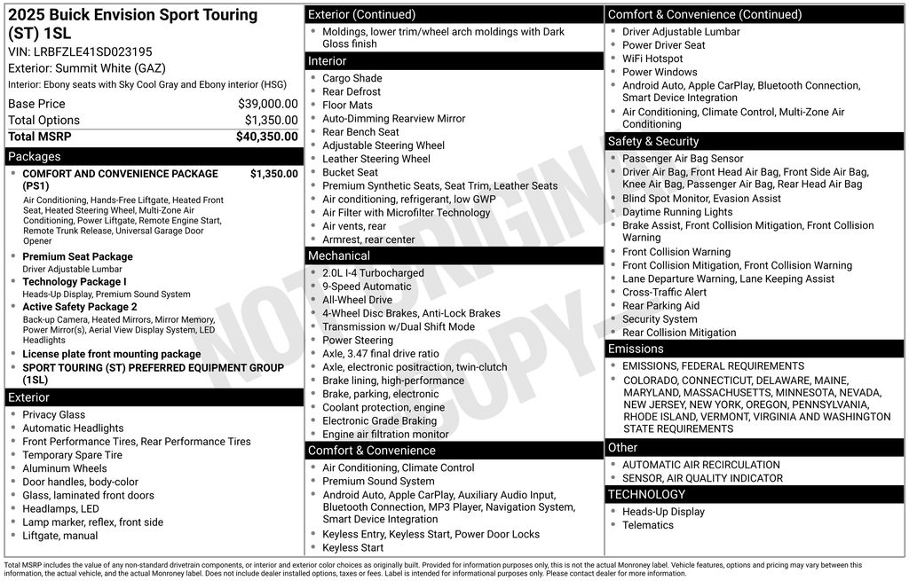 2025 Buick Envision Sport Touring Image 20 of 25