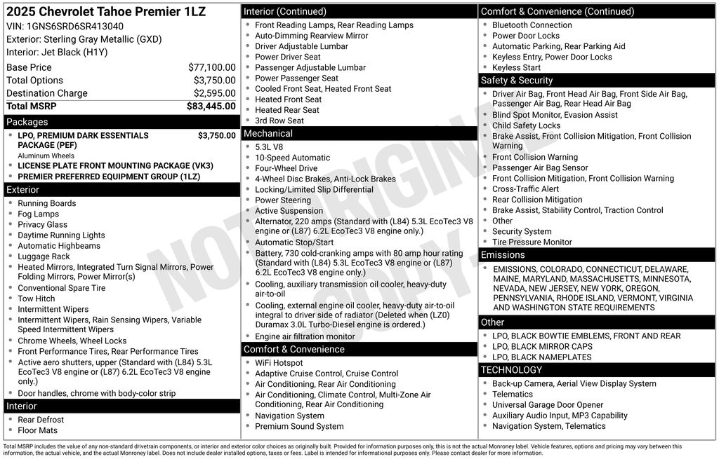 2025 Chevrolet Tahoe Premier Image 19 of 20