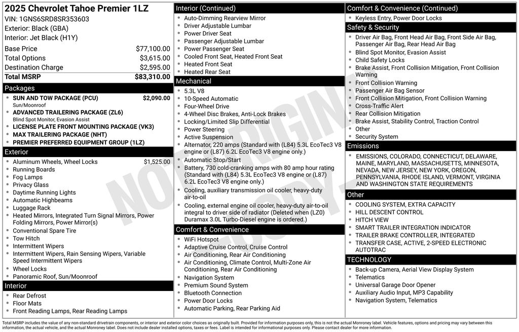 2025 Chevrolet Tahoe Premier Image 15 of 20