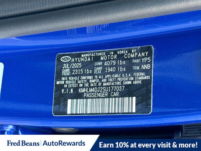 2025 Hyundai Elantra Hybrid SEL Sport Image 27 of 36