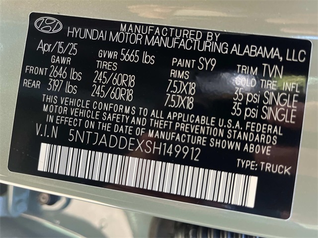 2025 Hyundai Santa Cruz SE Image 12 of 12